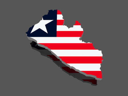 Map of Liberia. 3dの写真素材