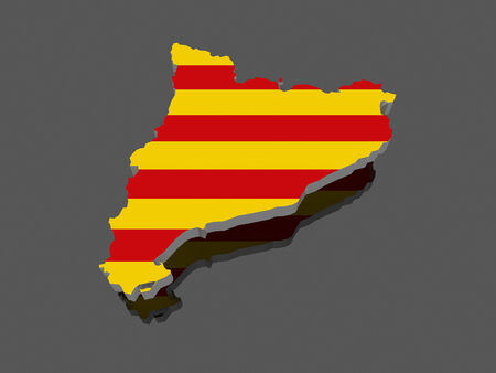 Map of Catalonia. 3dの写真素材