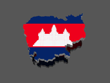 Map of Cambodia. 3dの写真素材