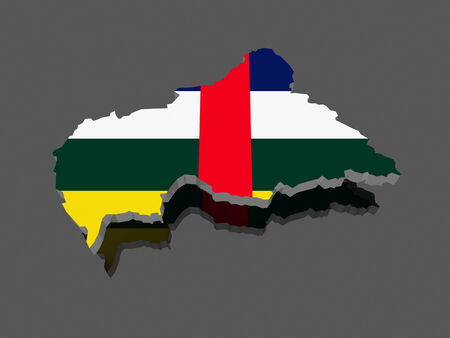 Map of Central African Republic (CAR). 3dの写真素材
