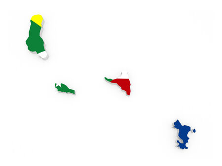Map of Comoros. 3dの写真素材