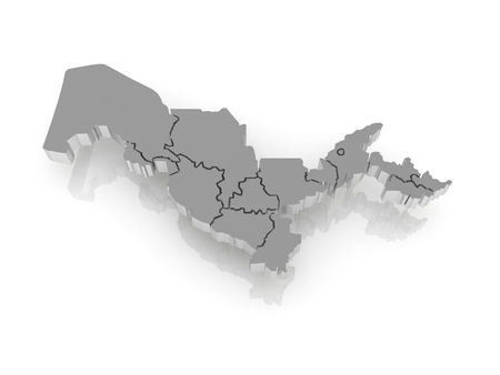 Map of Uzbekistan. 3dの写真素材
