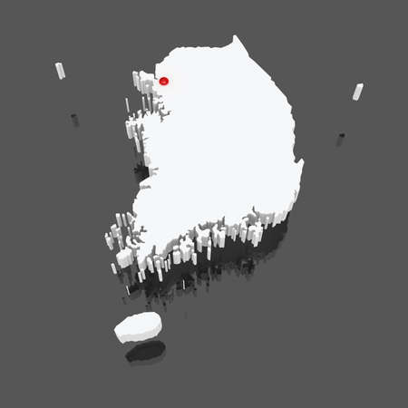 Map of South Korea. 3dの写真素材
