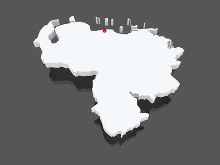Map of Venezuela. 3dの写真素材