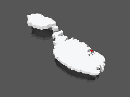 Map of Malta. 3dの写真素材