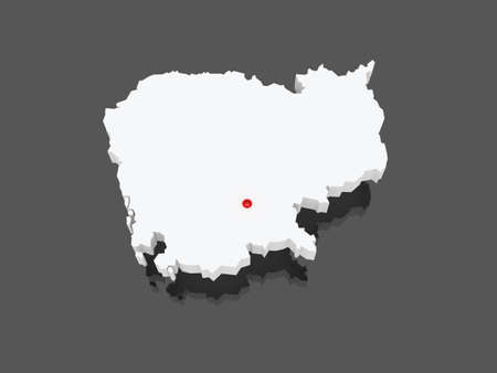 Map of Cambodia. 3dの写真素材