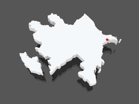 Map of Azerbaijan. 3dの写真素材