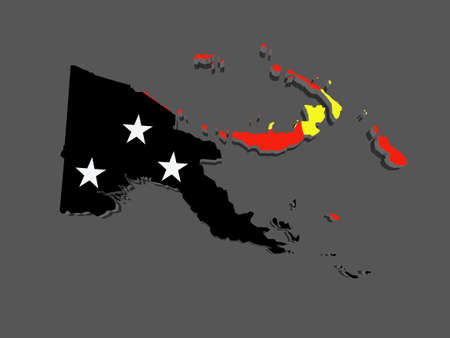 Map of Papua - New Guinea. 3dの写真素材