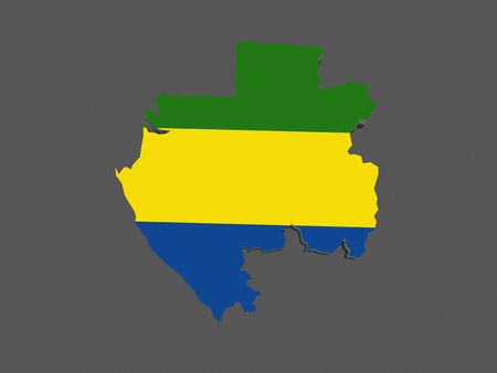 Map of Gabon. 3dの写真素材