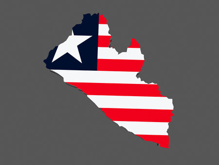 Map of Liberia. 3dの写真素材