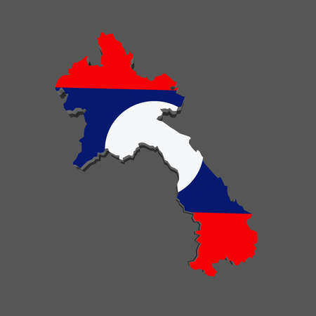 Map of Laos. 3dの写真素材