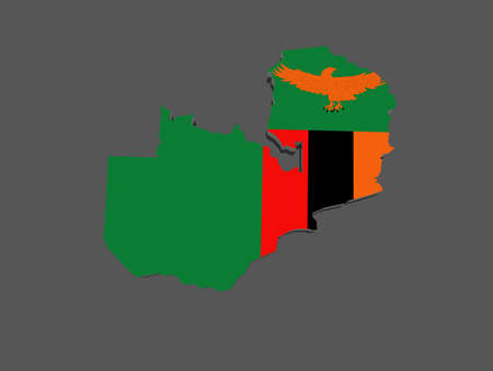 Map of Zambia. 3dの写真素材