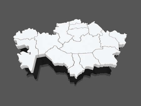 Map of Kazakhstan. 3dの写真素材