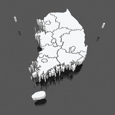 Map of South Korea. 3dの写真素材