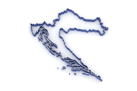 Map of Croatia. 3dの写真素材