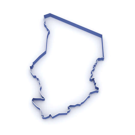 Map of Chad. 3dの写真素材