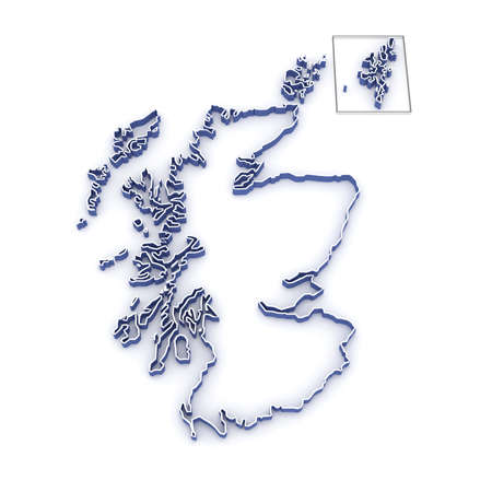 Map of Scotland. 3dの写真素材