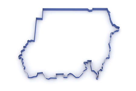 Map of Sudan. 3dの写真素材