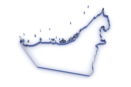 Map of United Arab Emirates (UAE). 3dの写真素材
