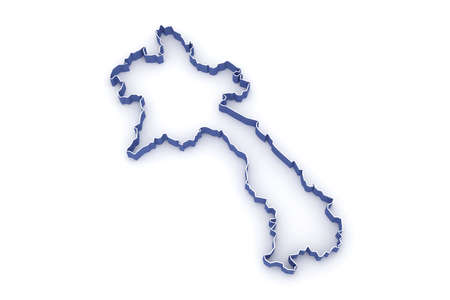 Map of Laos. 3dの写真素材