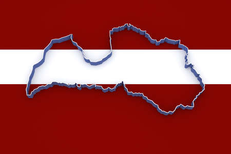 Map of Latvia. 3dの写真素材