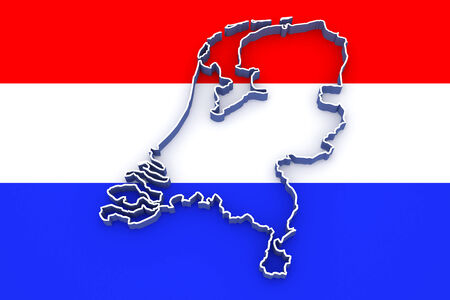 Three-dimensional map of Netherlands. 3dの写真素材