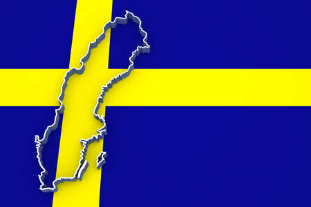 Three-dimensional map of Sweden. 3dの写真素材