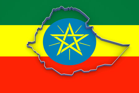 Map of Ethiopia. 3dの写真素材