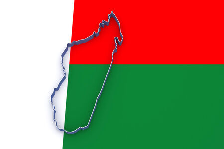 Map of Madagascar. 3dの写真素材