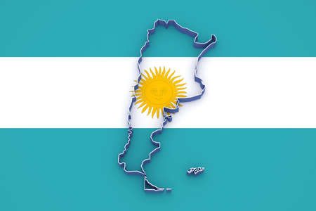 Map of Argentina. 3dの写真素材