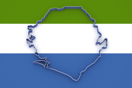 Map of Sierra Leone. 3dの写真素材