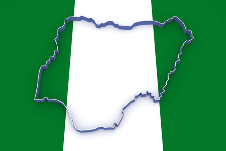 Map of Nigeria. 3dの写真素材