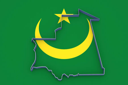 Map of Mauritania. 3dの写真素材