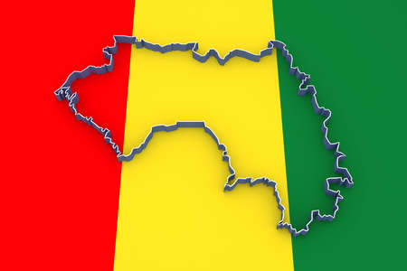 Map of Guinea. 3dの写真素材