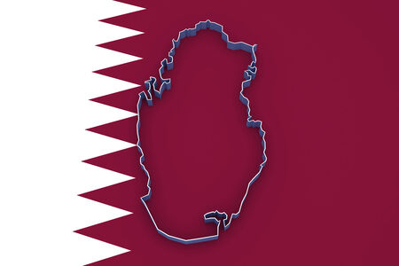 Map of Qatar. 3dの写真素材