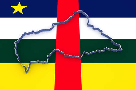 Map of Central African Republic (CAR). 3dの写真素材