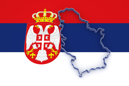 Map of Serbia. 3dの写真素材