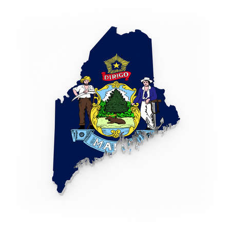 Three-dimensional map of Maine. USA. 3dの写真素材