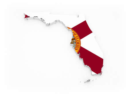 Three-dimensional map of Florida. USA. 3dの写真素材