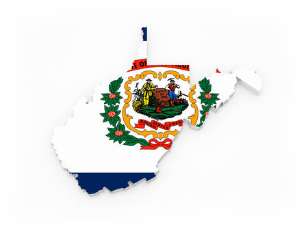 Three-dimensional map of West Virginia. USA. 3dの写真素材