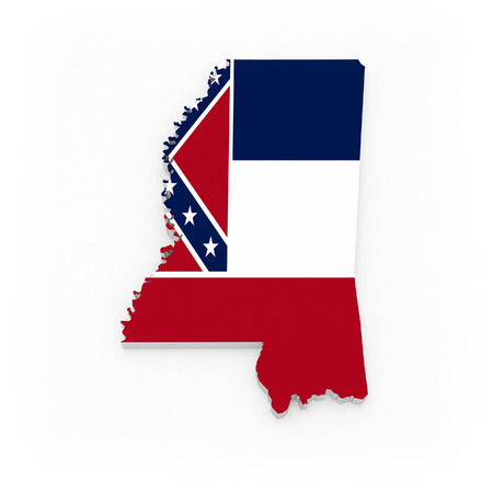 Three-dimensional map of Mississippi. USA. 3dの写真素材
