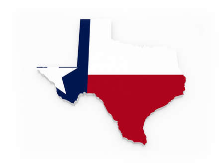 Three-dimensional map of Texas. USA. 3d