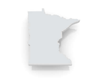 Three-dimensional map of Minnesota. USA. 3dの写真素材