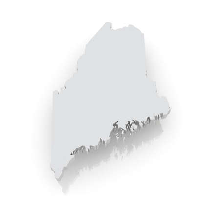 Three-dimensional map of Maine. USA. 3dの写真素材