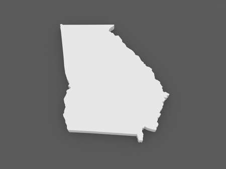 Three-dimensional map of Georgia. USA. 3dの写真素材