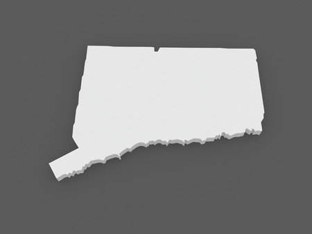 Three-dimensional map of Connecticut. USA. 3dの写真素材
