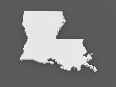 Three-dimensional map of Louisiana. USA. 3dの写真素材