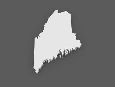Three-dimensional map of Maine. USA. 3dの写真素材