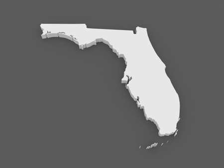 Three-dimensional map of Florida. USA. 3dの写真素材