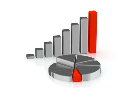 3D business chart.の写真素材